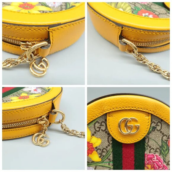 100% Authentic GUCCI Dionysus Yellow&Brown Canvas Shoulder Bag - Picture 7 of 12